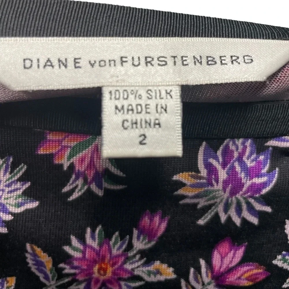 Diane Von Fustenburg Silk Floral Skirt MIDI Size 2 Preppy Summer Travel Spring - Picture 3 of 5